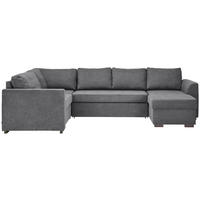 WOHNLANDSCHAFT  in Webstoff Grau  - Schwarz/Grau, Design, Kunststoff/Textil (205/311/160cm) - Xora