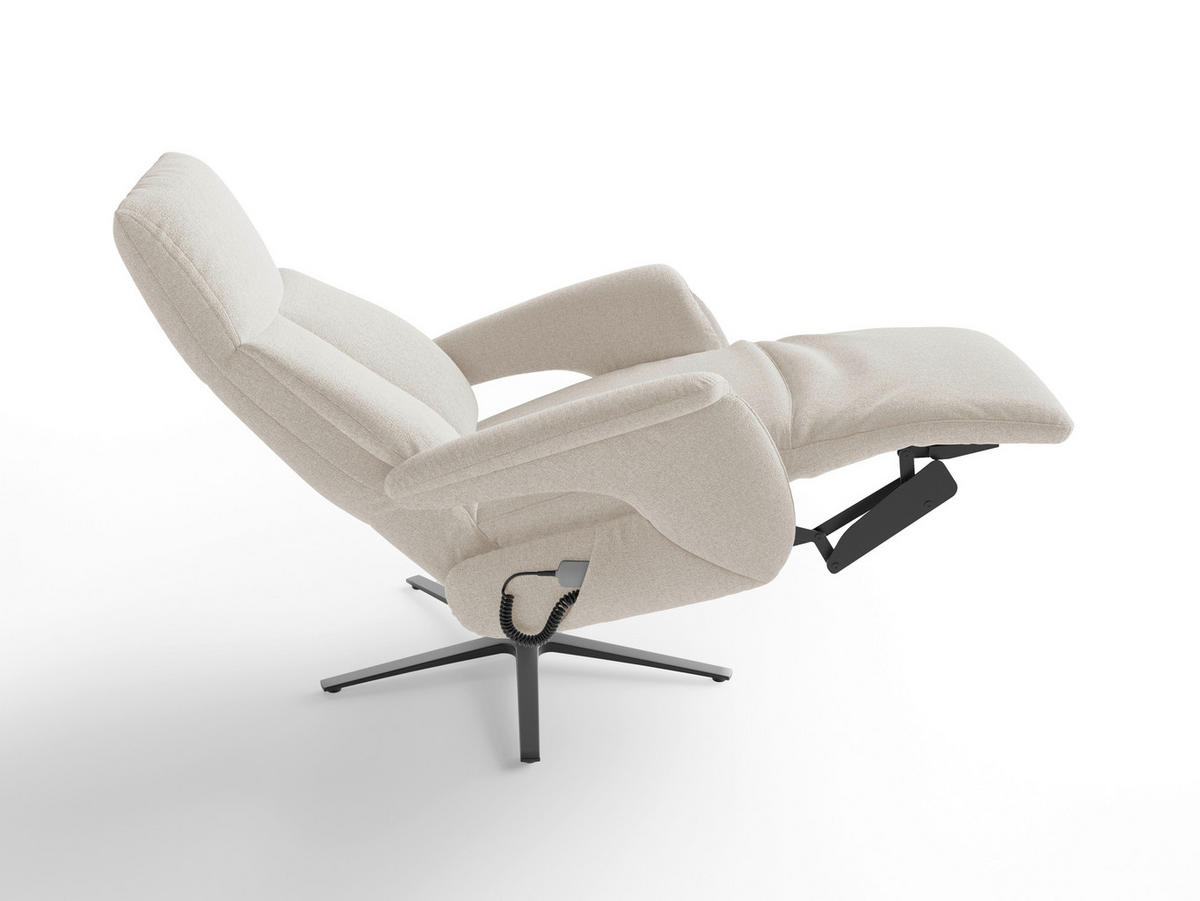 RELAXSESSEL Textil Creme  - Creme/Schwarz, Basics, Textil/Metall (75/110/85cm) - Sit & More
