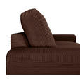 ECKSOFA Dunkelbraun Cord  - Dunkelbraun/Schwarz, KONVENTIONELL, Textil/Metall (150/240cm) - Carryhome