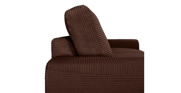 ECKSOFA Dunkelbraun Cord  - Dunkelbraun/Schwarz, KONVENTIONELL, Textil/Metall (150/240cm) - Carryhome