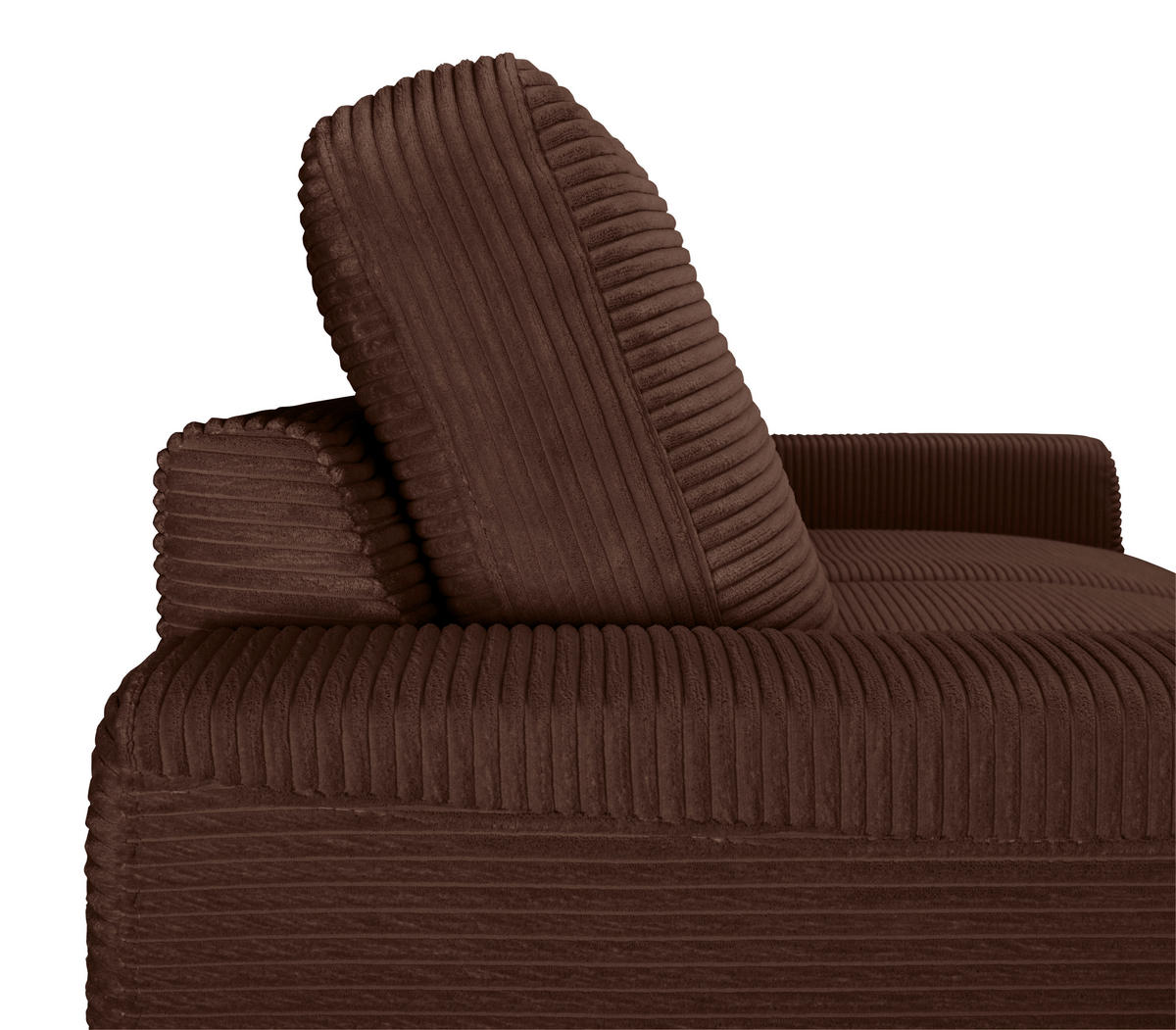 ECKSOFA Dunkelbraun Cord  - Dunkelbraun/Schwarz, KONVENTIONELL, Textil/Metall (150/240cm) - Carryhome