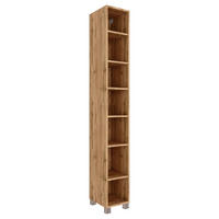 BADEZIMMERREGAL 25/180/35 cm  - Eichefarben/Silberfarben, Konventionell, Holzwerkstoff/Kunststoff (25/180/35cm) - Held