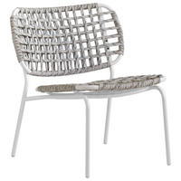 GARTENSTUHL Edelstahl Weiß, Sandfarben  - Sandfarben/Weiß, Basics, Textil/Metall (64/72/72cm) - Connubia 