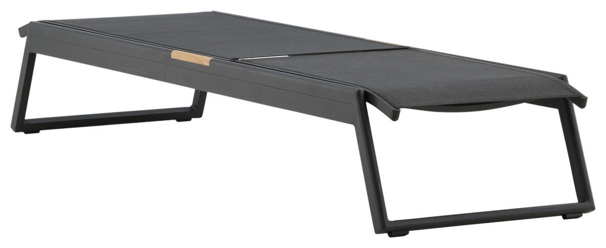 SONNENLIEGE 60/35/200 cm  - Schwarz, KONVENTIONELL, Metall (60/35/200cm) - Gardenson
