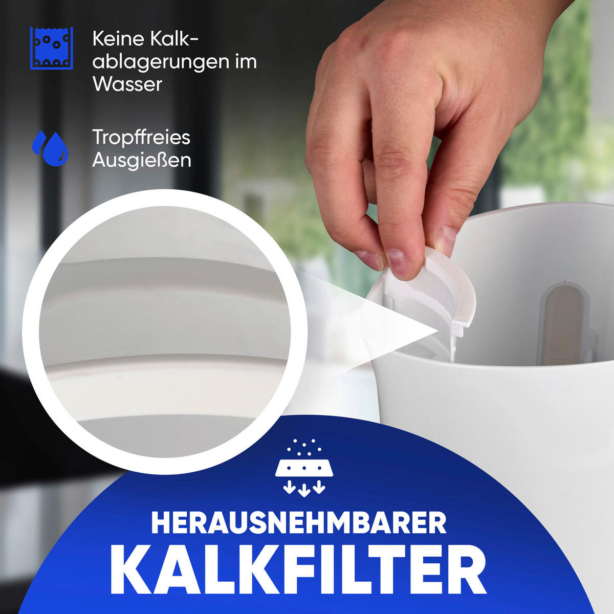 WASSERKOCHER 1,7 L  - Weiß, Basics, Kunststoff (13,4/25,0/21,7cm) - Bomann