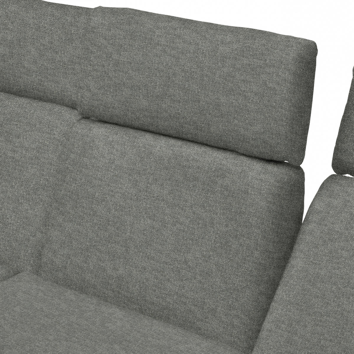 ECKSOFA Chenille, Flachgewebe Grau  - Schwarz/Grau, Design, Textil/Metall (270/239cm) - Koinor