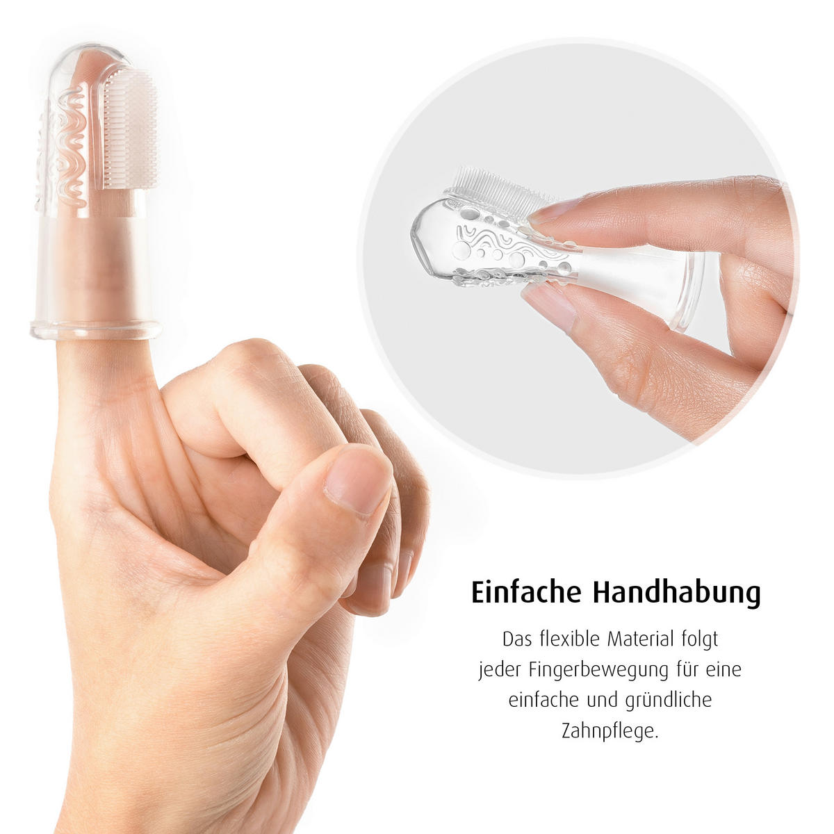 FINGERZAHNBÜRSTE - Transparent, Basics, Kunststoff (2,6/5,5/2,6cm) - Reer