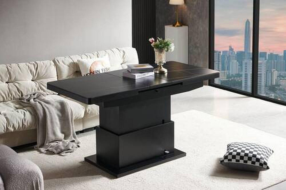 SOFFBORD i metall, keramik 125-150/49,5-79/70 cm  - svart, Design, metall/keramik (125-150/49,5-79/70cm) - Livetastic