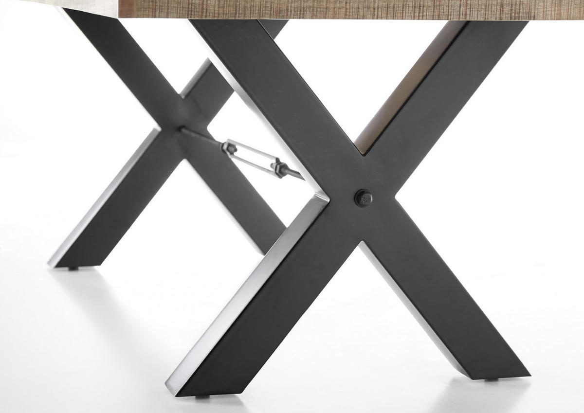 ESSTISCH in Holz, Metall 200/100/77 cm  - Schwarz, Basics, Holz/Metall (200/100/77cm) - Livetastic