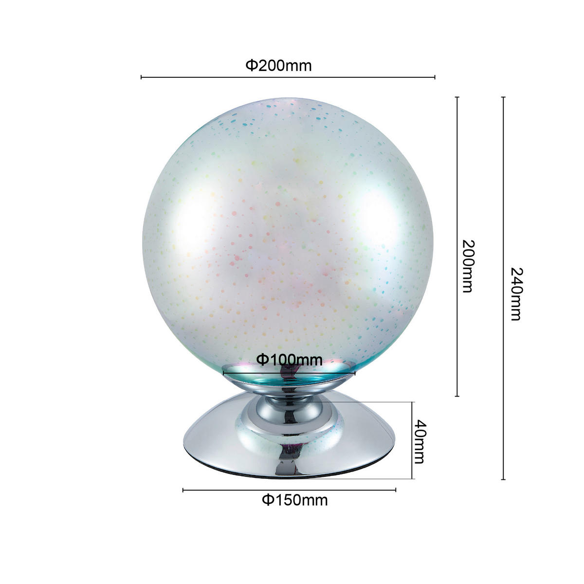 BORDSLAMPA Galaxy 20/25 cm   - kromfärg, Lifestyle, metall/glas (20/25cm) - Novel