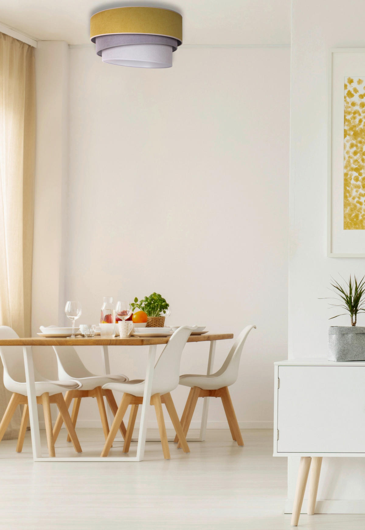 DECKENLEUCHTE Pastell 45/25 cm   - Multicolor, Design, Textil (45/25cm)