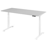 SCHREIBTISCH 180/80/64,5-129,5 cm Grau, Weiß elektrisch höhenverstellbar  - Weiß/Grau, KONVENTIONELL, Holzwerkstoff/Metall (180/80/64,5-129,5cm) - Venda
