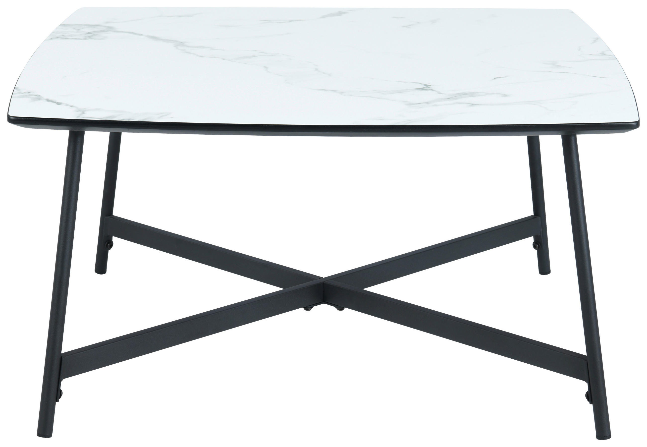 COUCHTISCH rechteckig Weiß  - Schwarz/Weiß, Design, Holzwerkstoff/Metall (80/60/42cm) - MID.YOU