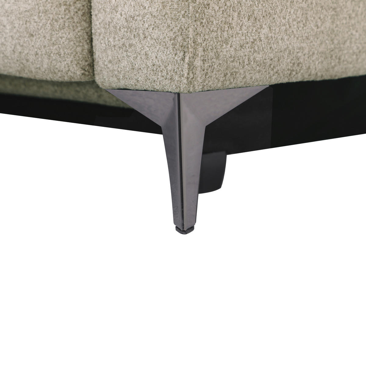 ECKSOFA Beigebraun Chenille  - Chromfarben/Beigebraun, Design, Textil/Metall (218/173cm) - Carryhome