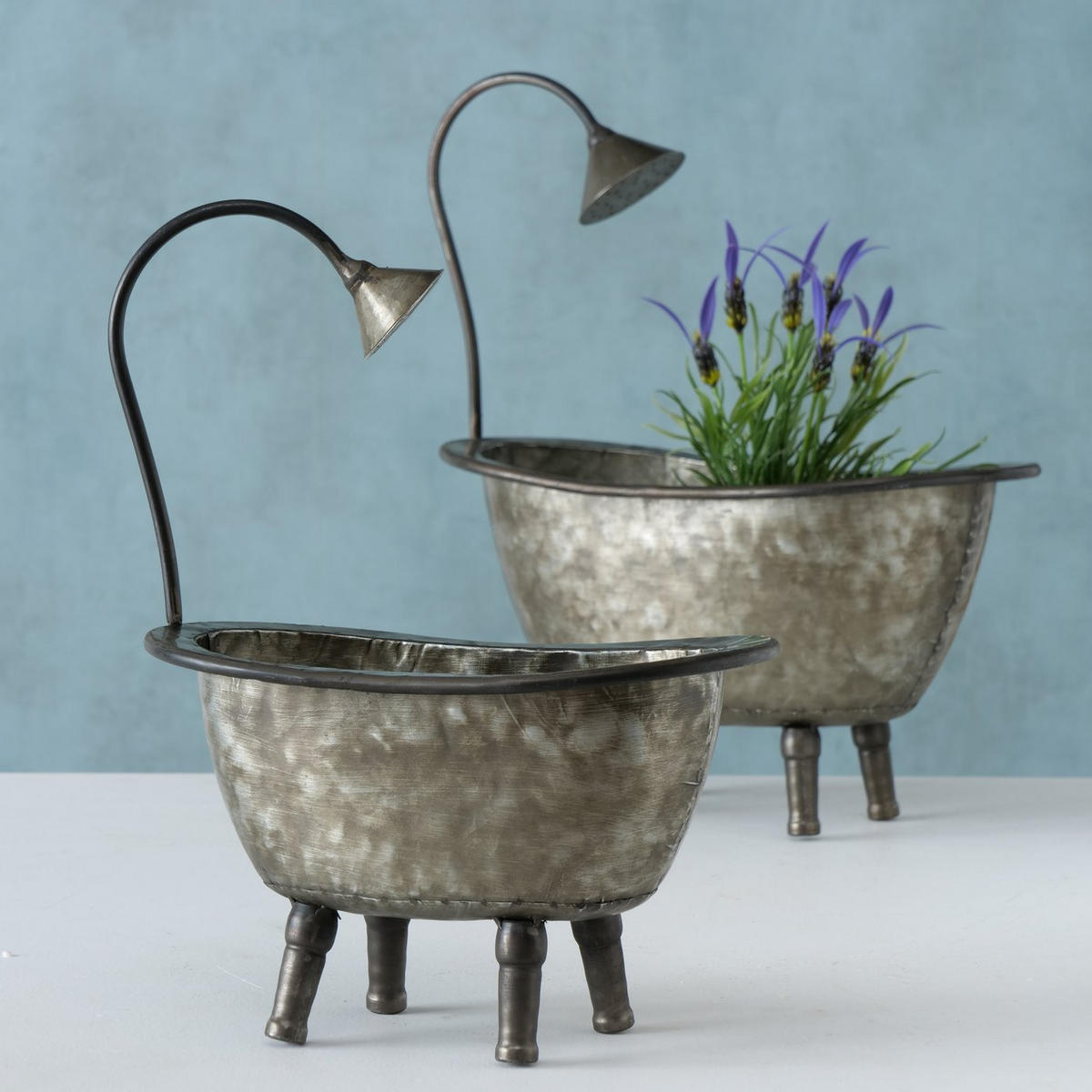 ÜBERTOPF  - Grau, LIFESTYLE, Metall (28/16/37cm)