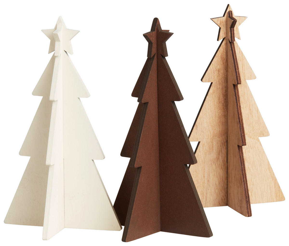 DEKORAČNÍ STROMEK - bílá/hnědá, Konvenční, kompozitní dřevo (18cm)