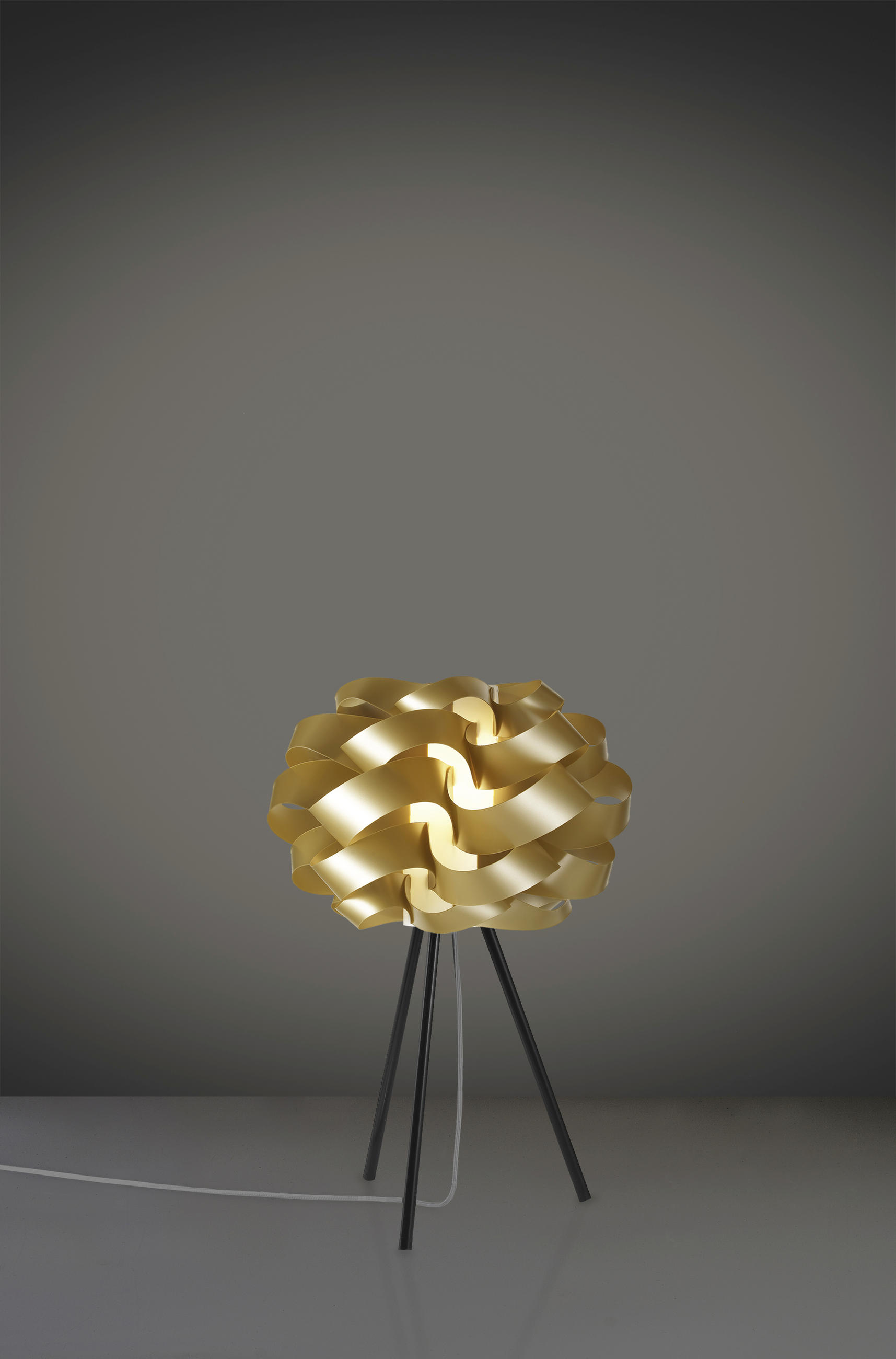 TISCHLEUCHTE - Goldfarben, KONVENTIONELL, Kunststoff/Metall (40/62cm)