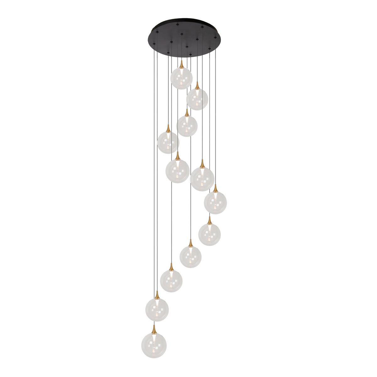 LED-HÄNGELEUCHTE GISELA 61/61/61 cm  - Transparent, Design, Glas (61/61/61cm) - Lucide