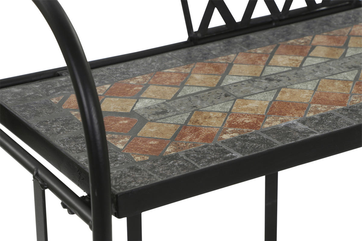 GARTENREGAL Keramik, Metall  - Multicolor/Schwarz, MODERN, Keramik/Metall (62/142/29cm) - Siena Garden