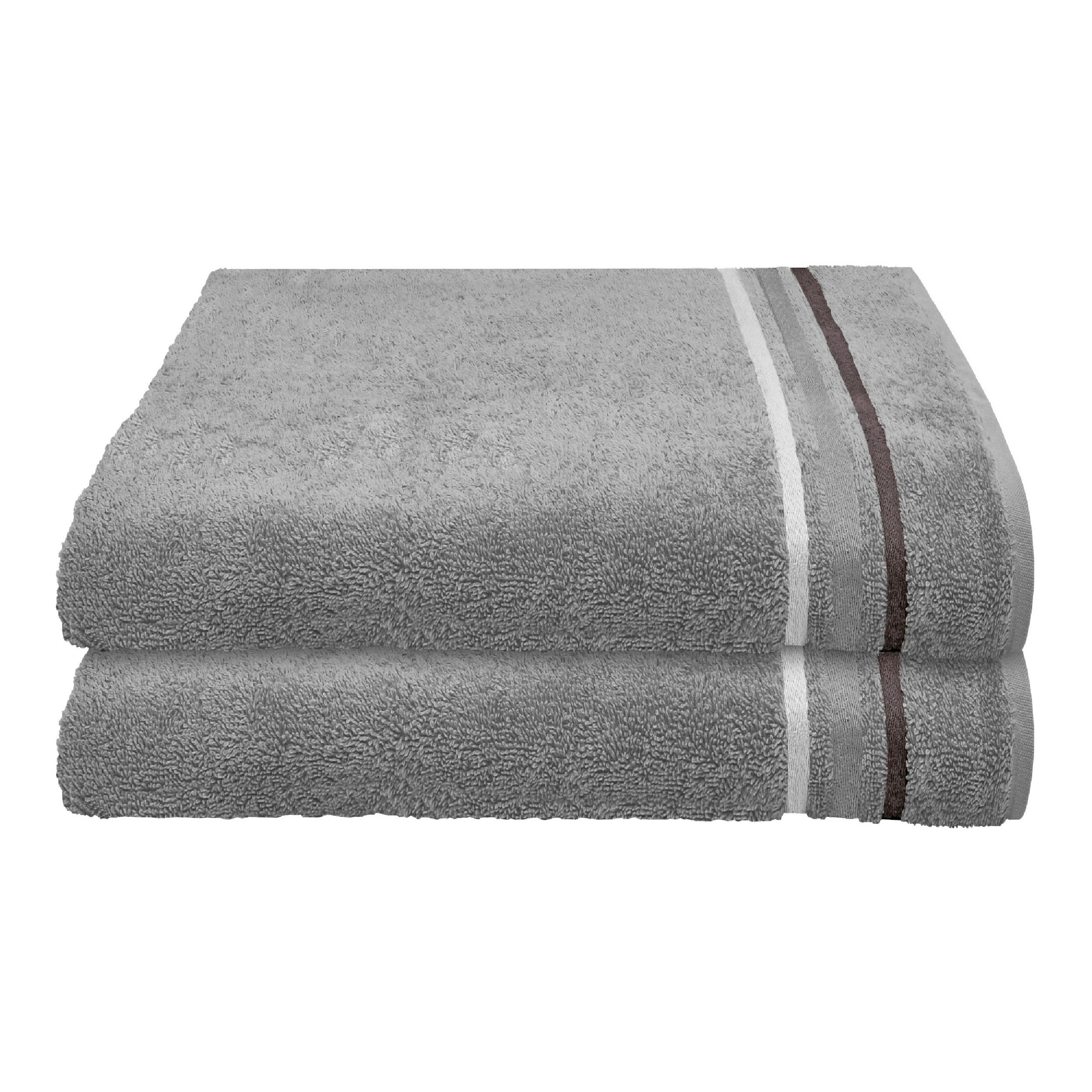 DUSCHTUCHSET Dunkelgrau 2-teilig  - Dunkelgrau, Basics, Textil (70/140cm)
