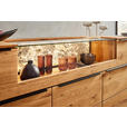SIDEBOARD Eichefarben  180/90,5/47,1 cm  - Eichefarben/Schwarz, Natur, Glas/Holz (180/90,5/47,1cm) - Valnatura