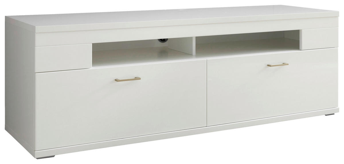 LOWBOARD 165/57,4/50,2 cm  - Weiss Hochglanz/Weiss, Design, Holzwerkstoff/Kunststoff (165/57,4/50,2cm) - Xora