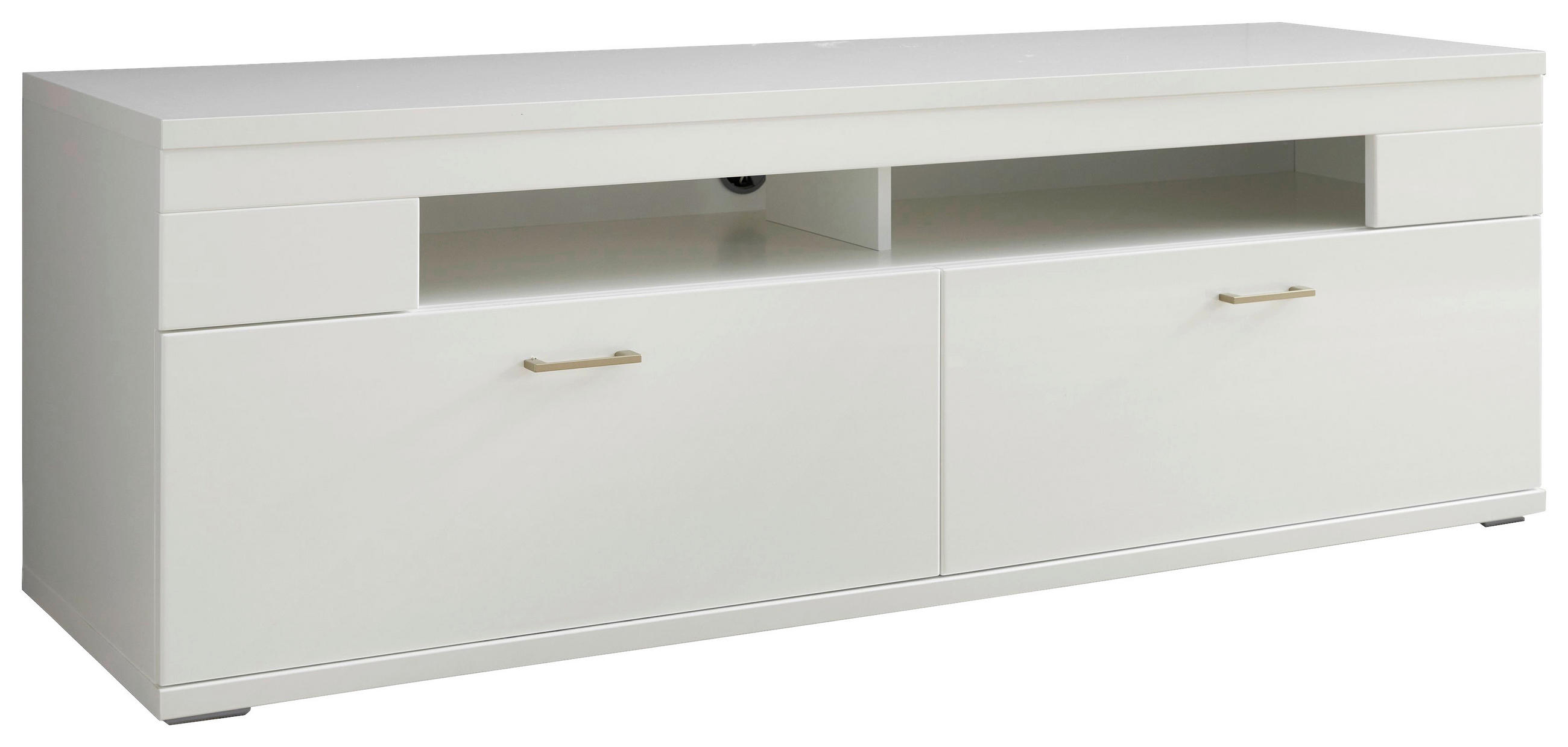 Xora Lowboard Weiß, Weiß Hochglanz 165x57.4x50.2 cm
