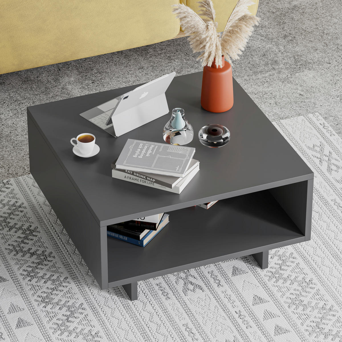 COUCHTISCH quadratisch Anthrazit  - Anthrazit, Design, Holzwerkstoff (60/32/60cm) - Livetastic