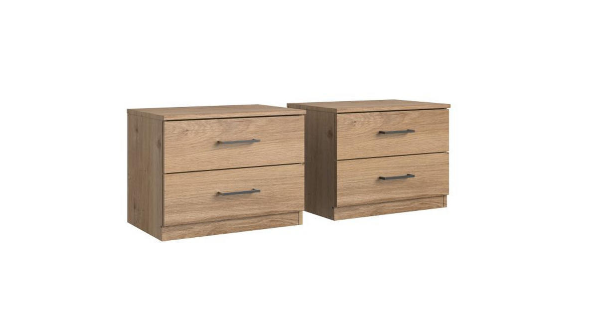 SPAVAĆA SOBA bijela, boje hrasta   - bijela/boje hrasta, Moderno, staklo/drvni materijal (518/208/210cm) - Carryhome