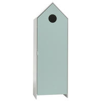  KINDERKLEIDERSCHRANK Weiß, Mintgrün  - Weiß/Mintgrün, MODERN, Holzwerkstoff (57,6/171,3/37cm) - Vipack