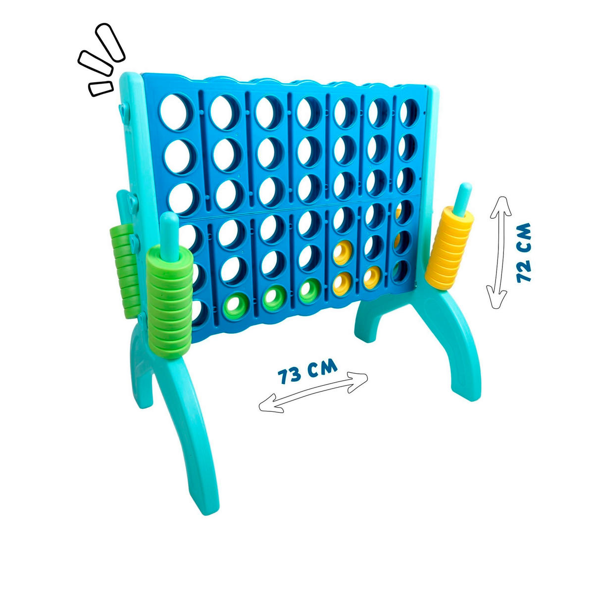OUTDOORSPIEL XXL 4 in einer Reihe Blau, Türkis  - Türkis/Blau, Basics, Kunststoff (73/49/72.5cm) - alldoro