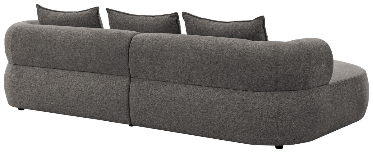ECKSOFA FERRO Anthrazit Chenille  - Anthrazit/Schwarz, Design, Kunststoff/Textil (156/256cm) - Livetastic