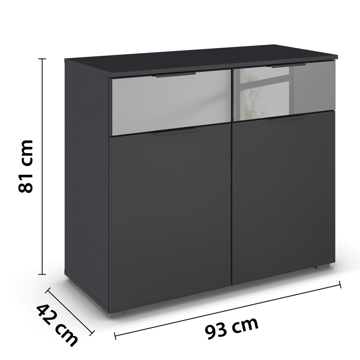 KOMMODE 93/81/42 cm  in  - Ahornfarben, Modern, Glas/Holzwerkstoff (93/81/42cm) - Rauch Möbel
