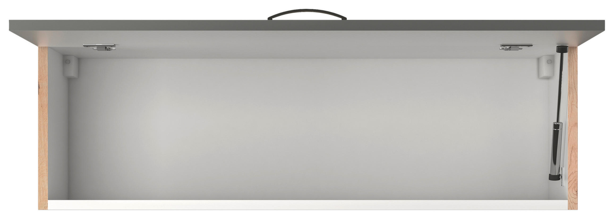 KÜCHENOBERSCHRANK 100/32/32 cm  in Eiche San Remo, Dunkelgrau  - Edelstahlfarben/Dunkelgrau, MODERN, Holzwerkstoff/Metall (100/32/32cm) - FlexWell