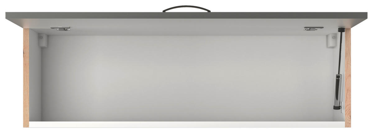 KÜCHENOBERSCHRANK 100/32/32 cm  in Eiche San Remo, Dunkelgrau  - Edelstahlfarben/Dunkelgrau, MODERN, Holzwerkstoff/Metall (100/32/32cm) - FlexWell