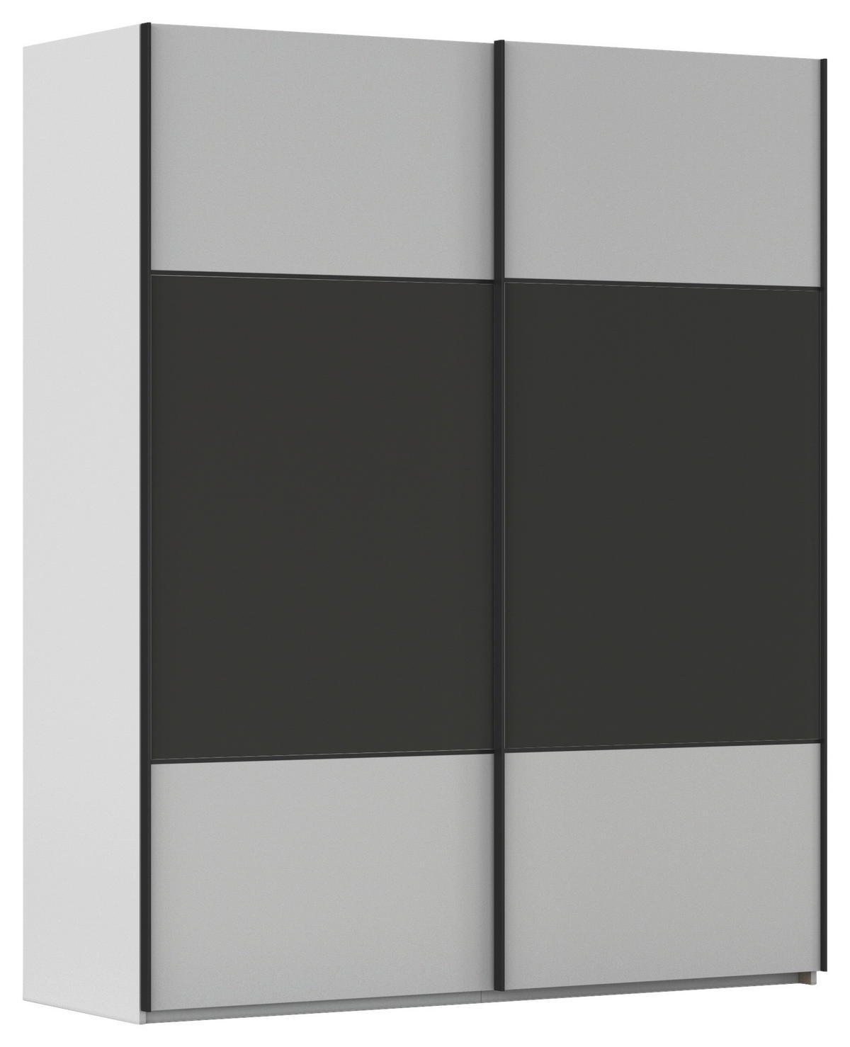 SCHWEBETÜRENSCHRANK 181/223/68 cm 2-türig Grau, Graphitfarben  - Schwarz/Graphitfarben, KONVENTIONELL, Holzwerkstoff/Metall (181/223/68cm) - Novel