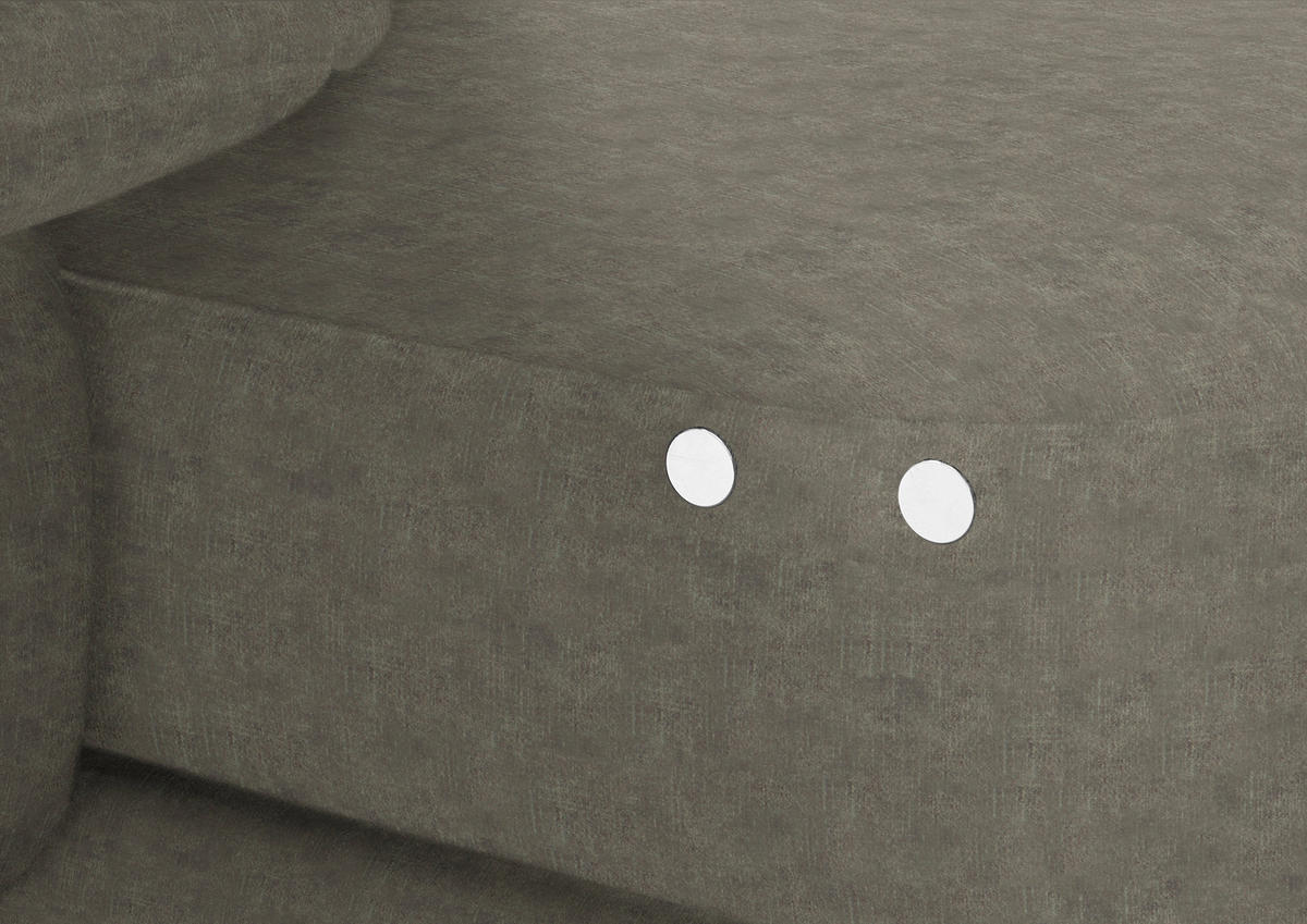 CANAPÉ D'ANGLE in Velours Grau  - Schwarz/Grau, Design, Textil/Metall (180/310cm) - Dieter Knoll
