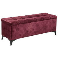 BETTBANK 139/58/50 cm   - Bordeaux/Schwarz, Konventionell, Kunststoff/Textil (139/58/50cm) - Modante