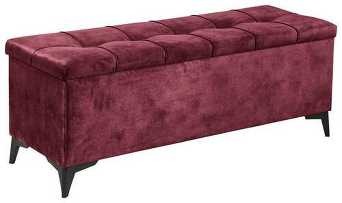 BETTBANK 139/58/50 cm   - Bordeaux/Schwarz, Konventionell, Kunststoff/Textil (139/58/50cm) - Modante