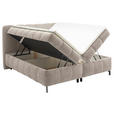 BOXBETT 180/200 cm  in Creme  - Creme/Schwarz, KONVENTIONELL, Kunststoff/Textil (180/200cm) - Hom`in