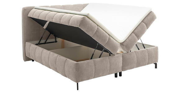 BOXBETT 180/200 cm  in Creme  - Creme/Schwarz, KONVENTIONELL, Kunststoff/Textil (180/200cm) - Hom`in