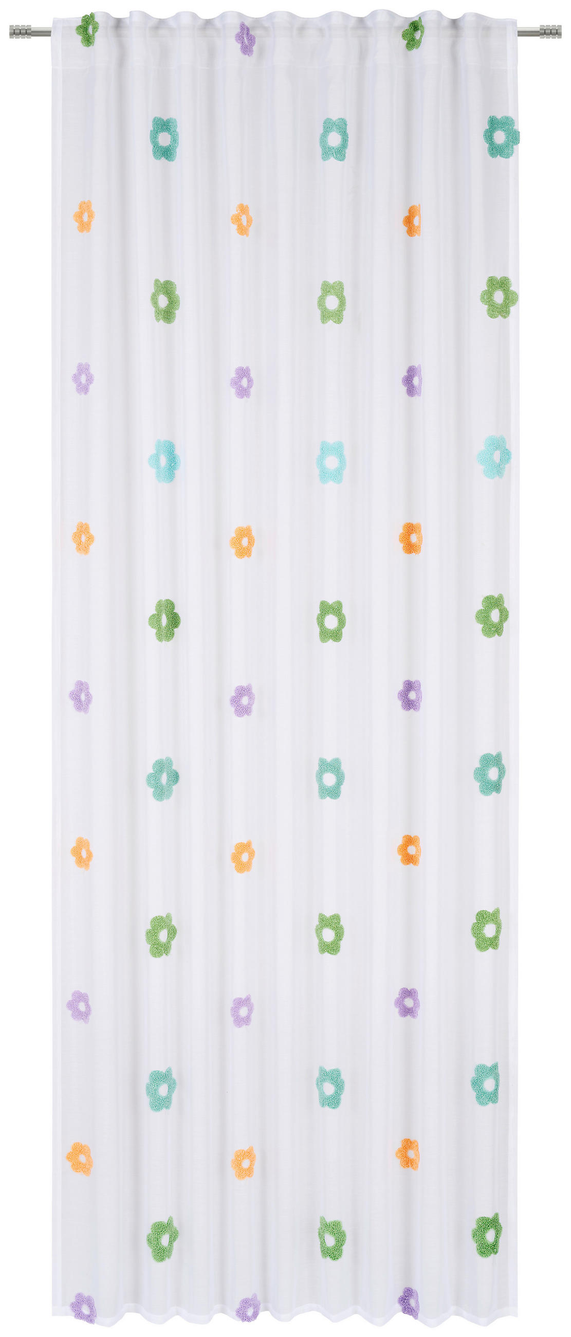 HOTOVÝ ZÁVES, priehľadné, 140/245 cm - viacfarebná/biela, Konventionell, textil (140/245cm) - Esposa