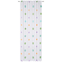 HOTOVÝ ZÁVĚS, průhledné, 140/245 cm - bílá/vícebarevná, Konvenční, textil (140/245cm) - Esposa