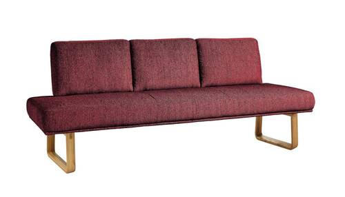 SITZBANK 224/92/78 cm  in Rot  - Eichefarben/Rot, Design, Holz/Textil (224/92/78cm) - Dieter Knoll