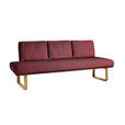 SITZBANK 224/92/78 cm  in Rot  - Eichefarben/Rot, Design, Holz/Textil (224/92/78cm) - Dieter Knoll