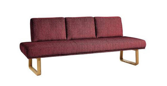 SITZBANK 224/92/78 cm  in Rot  - Eichefarben/Rot, Design, Holz/Textil (224/92/78cm) - Dieter Knoll