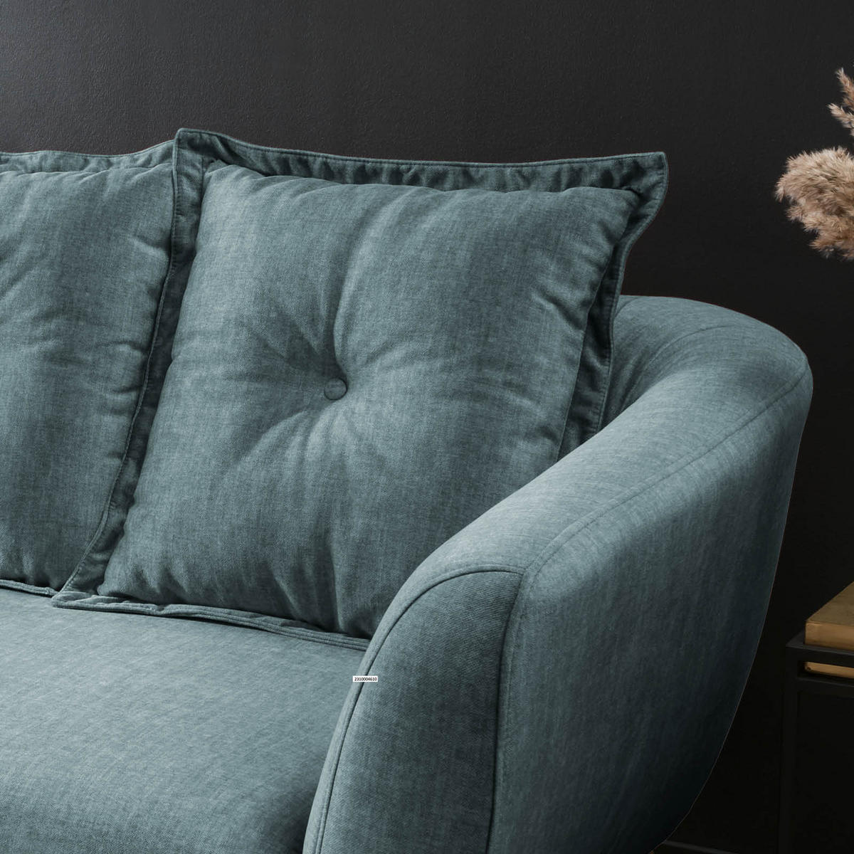 3-SITZER-SOFA in Velours Blau, Multicolor  - Blau/Buchefarben, Modern, Holz/Textil (236/94/103cm) - Livetastic