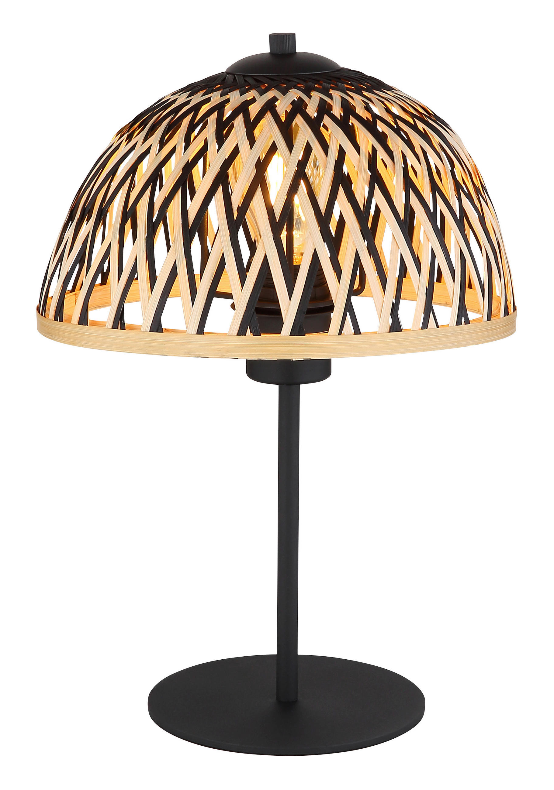 BORDSLAMPA 25/37 cm   - svart/naturfärgad, Natur, metall/naturmaterial (25/37cm) - Globo