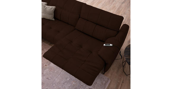ECKSOFA in Echtleder Braun 165/313 cm - Schwarz/Braun, Design, Leder/Metall (165/313cm) - Emilio Belluti