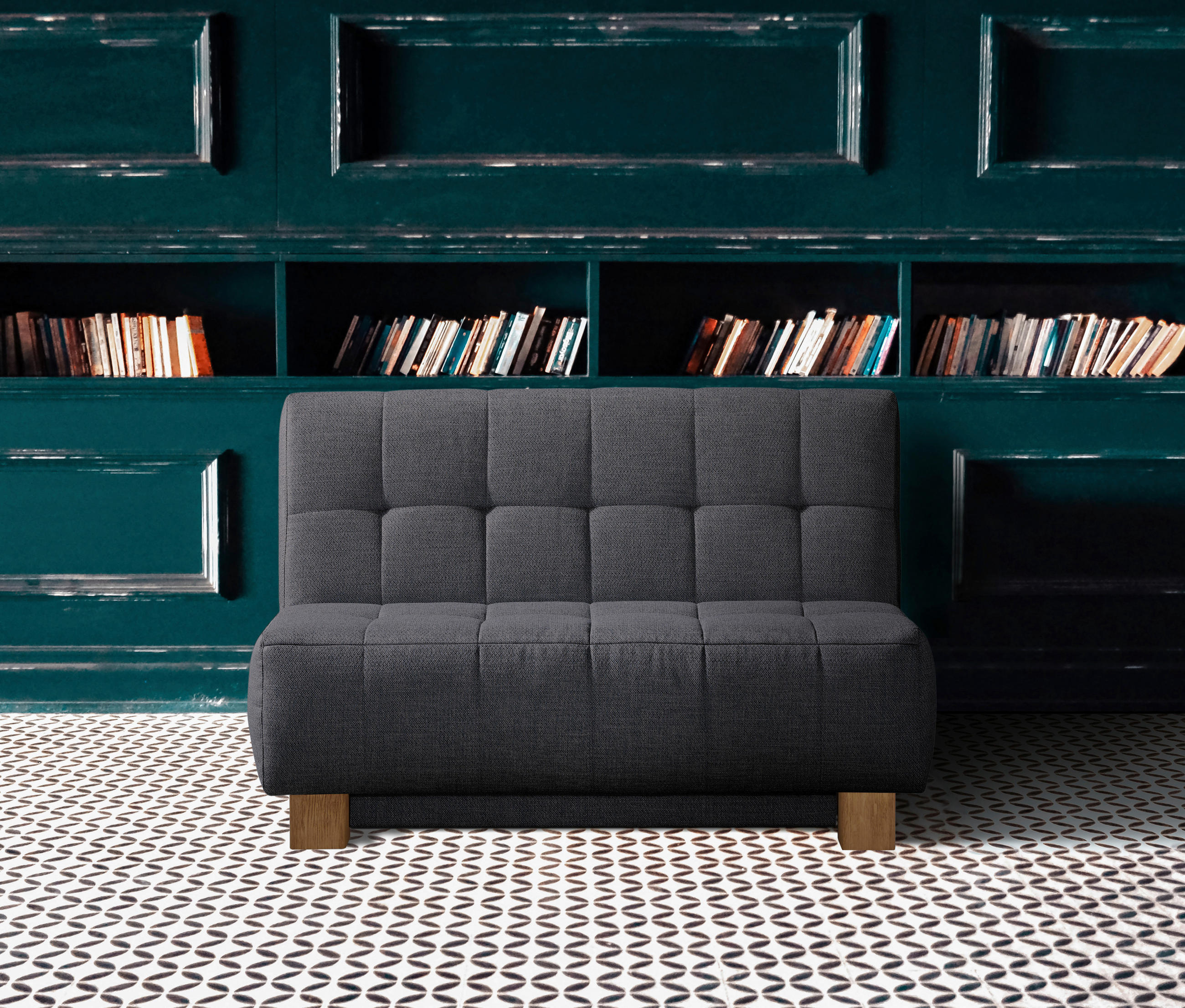 SCHLAFSOFA Grau  - Naturfarben/Grau, Design, Holz/Textil (125/92/102cm) - Novel